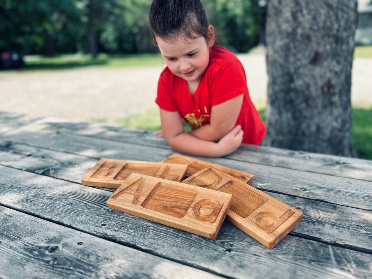 Wooden Alphabet Trays by Naturally Inspired Play