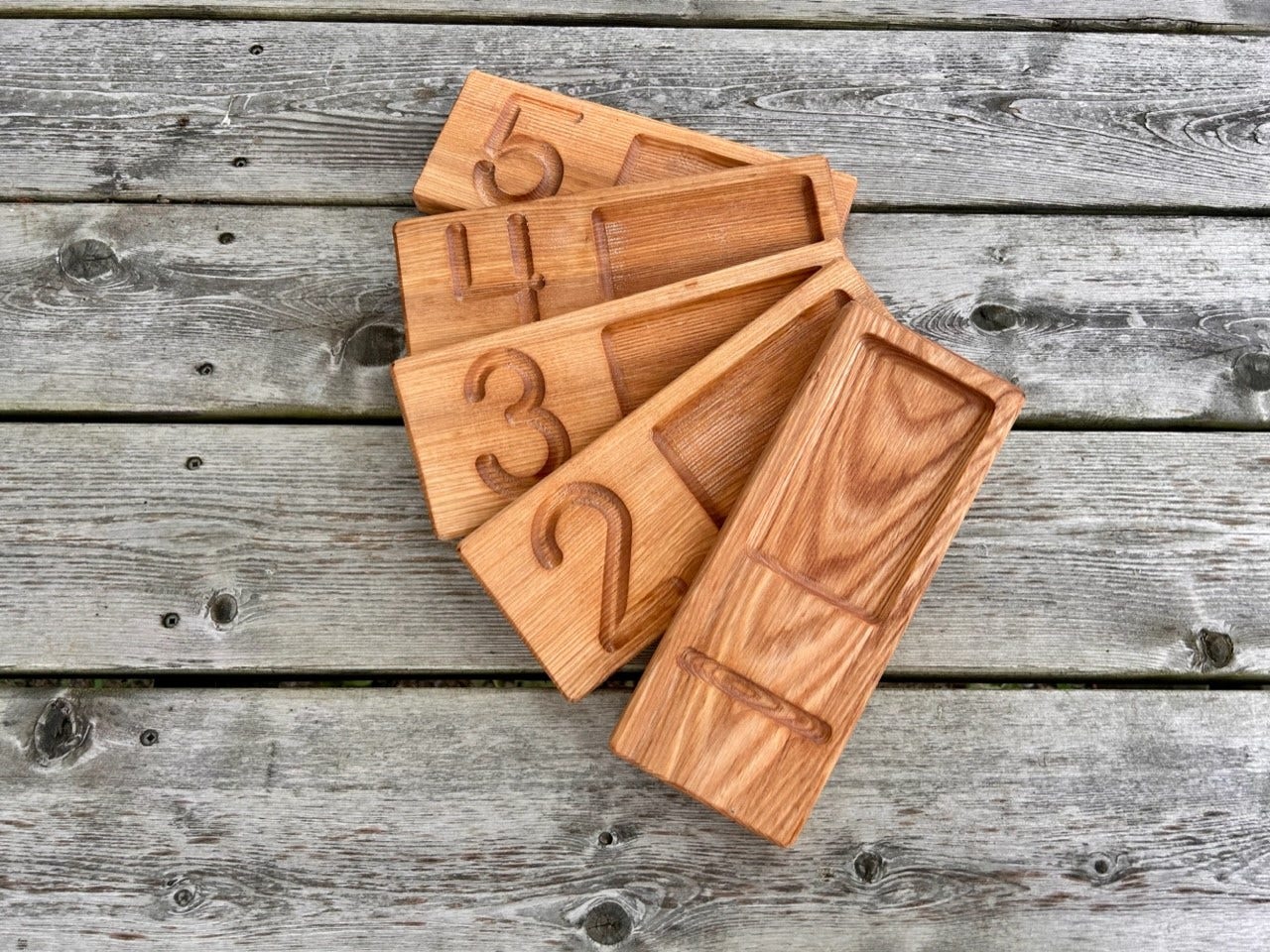 Wooden Number Trays by Naturally Inspired Play