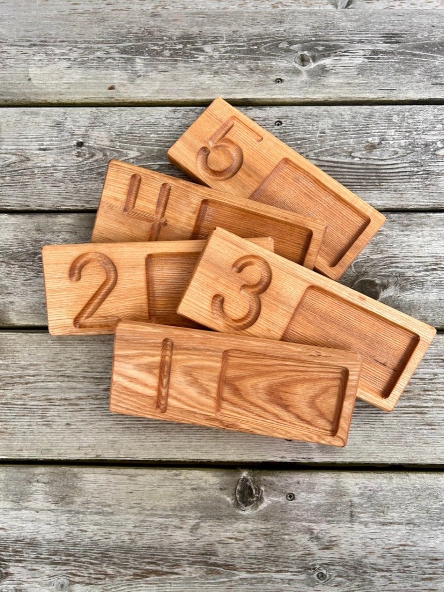 Wooden Number Trays by Naturally Inspired Play