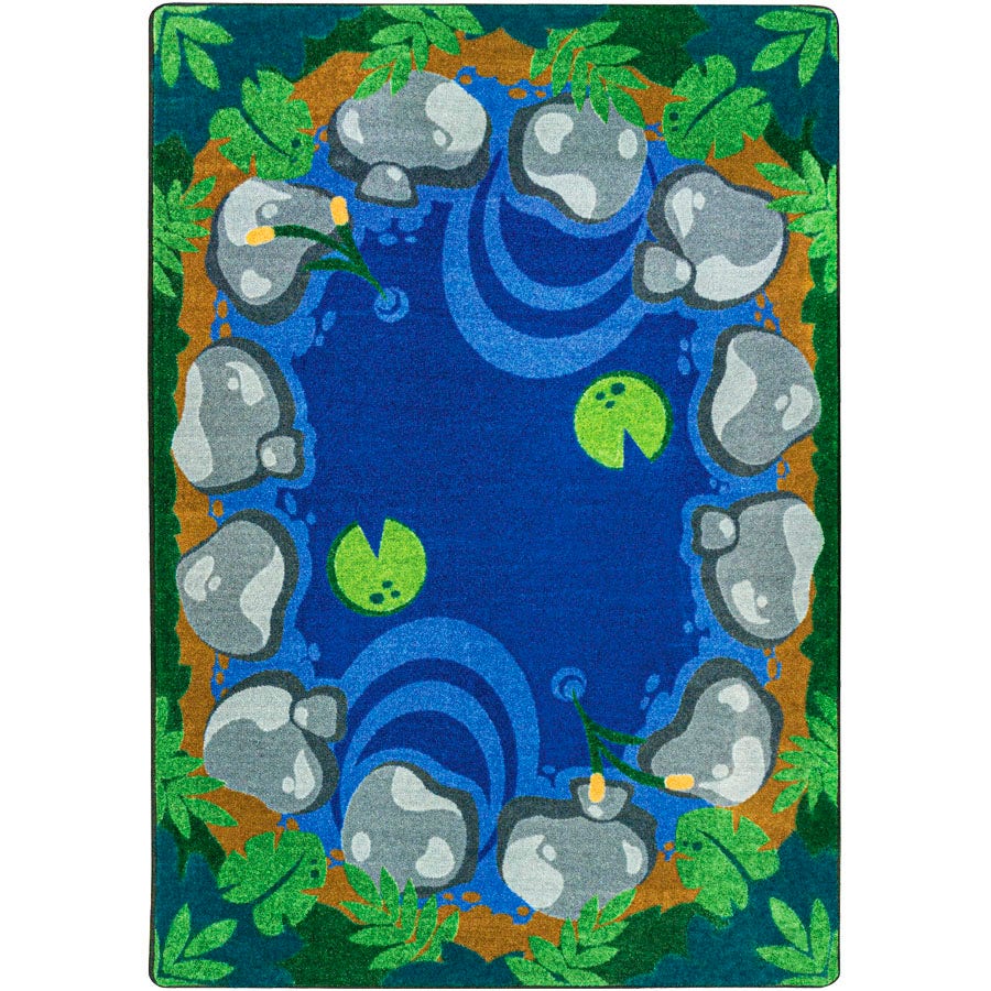 Tranquil Pond Rectangle Multi Carpet 7ft 8in x 10ft 9in