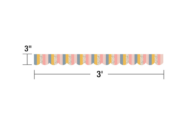 We Belong Stripes Scalloped Borders