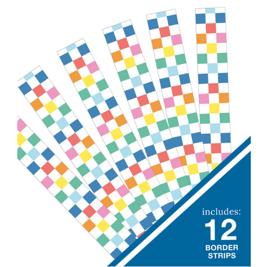 We Stick Together Checkered Rainbow Straight Bulletin Board