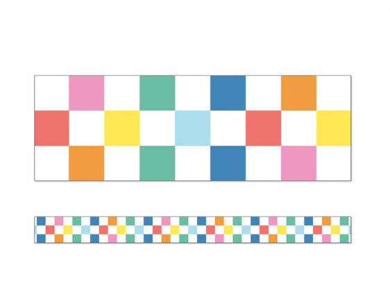 We Stick Together Checkered Rainbow Straight Bulletin Board
