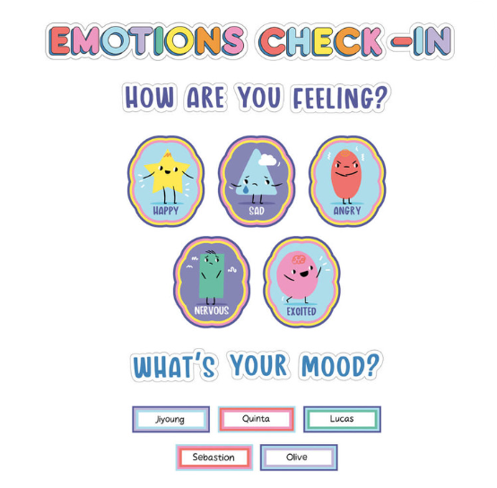 We Stick Together Emotions Check-In PrePunched Bulletin Boar