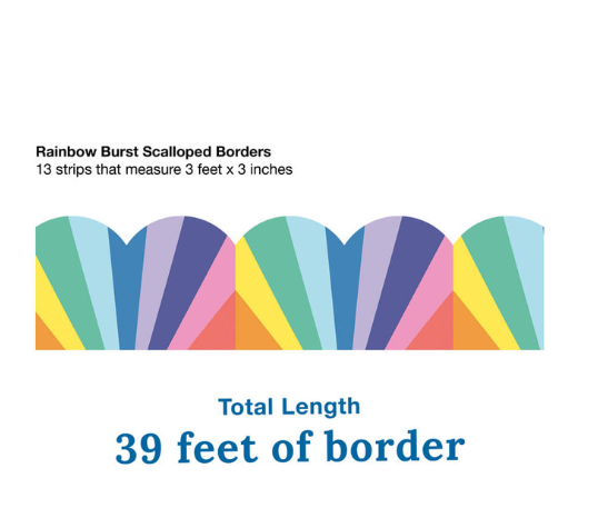 We Stick Together Rainbow Burst Scalloped Bulletin Board Bor