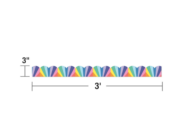 We Stick Together Rainbow Burst Scalloped Bulletin Board Bor
