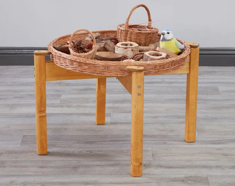 Wooden Stand for Wicker Tray or Mirror