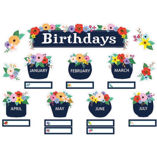 Wildflowers Birthdays Mini Bulletin Board