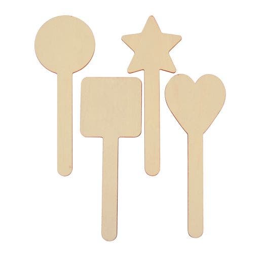 Wood Stick Shapes 20Pc 4 Designs