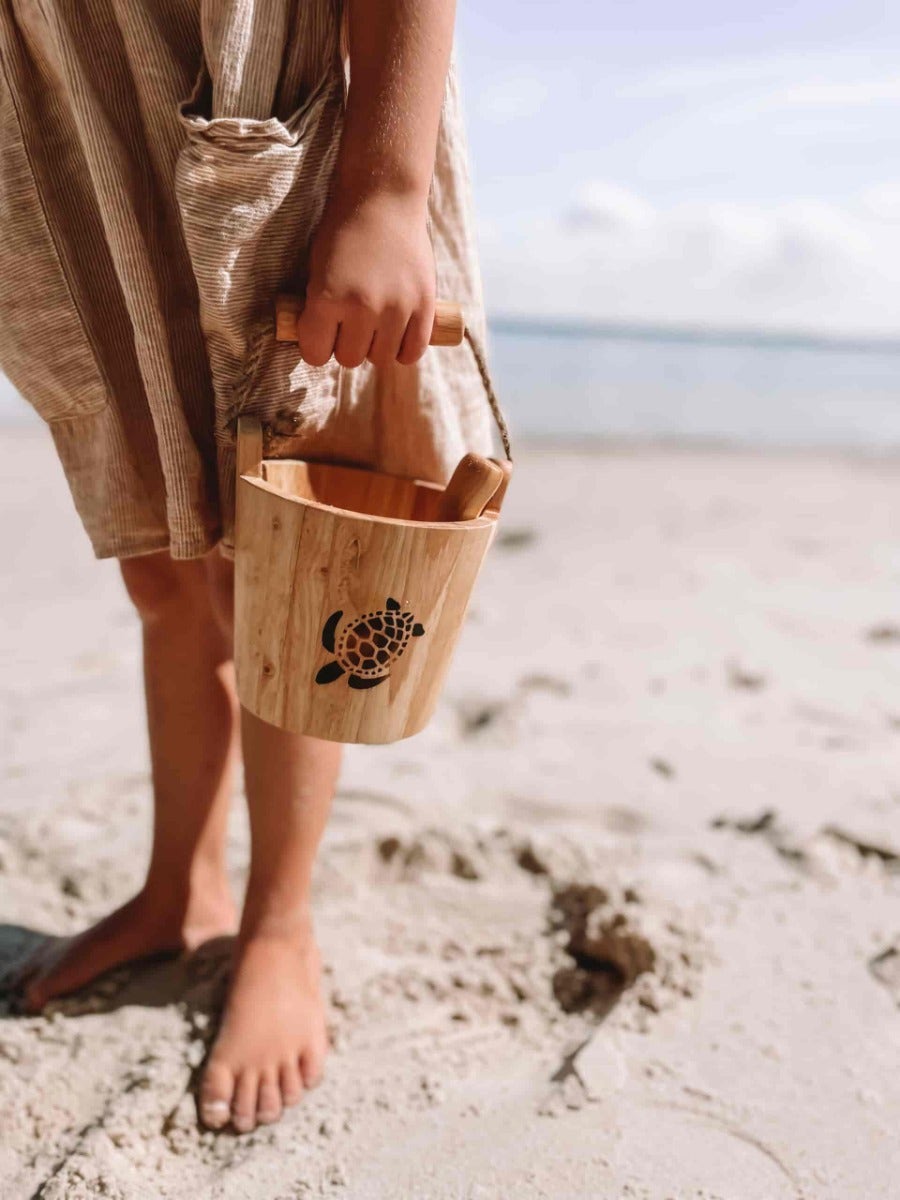 Wooden Sand & Water Bucket & Scoop