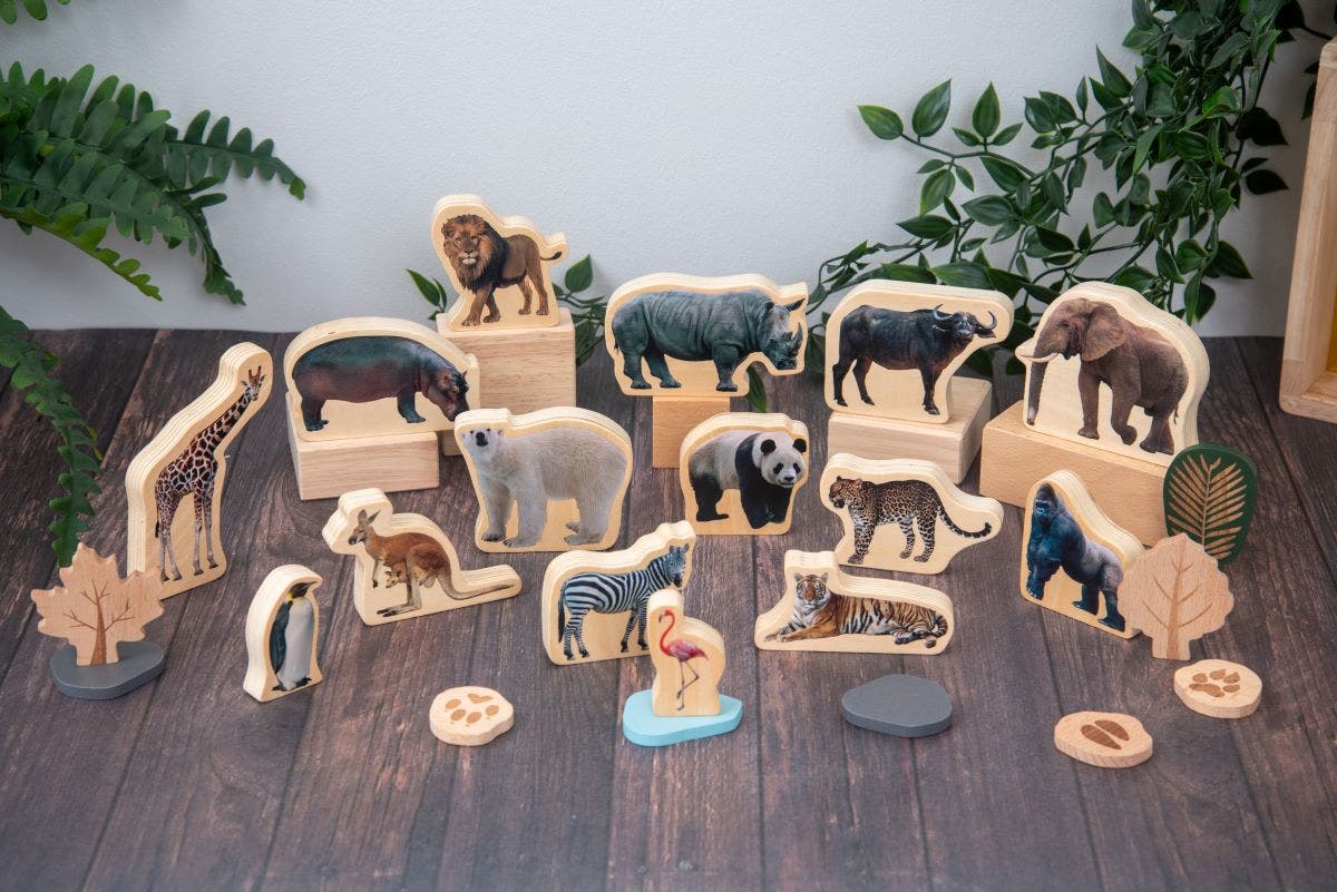 Wooden Wild Animal Blocks