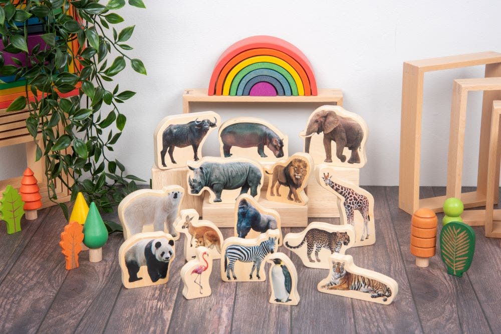 Wooden Wild Animal Blocks
